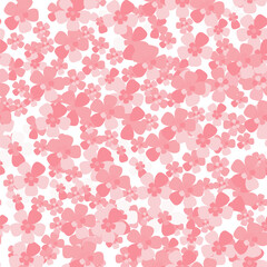 Pink seamless pattern with cherry sakura blossom. Beautiful spring background for poster, party or card.