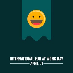 Laughing emoticon icon vector, International Fun at Work Day Design Concept, suitable for social media post templates, posters, greeting cards, banners, backgrounds, brochures. Vector Illustration