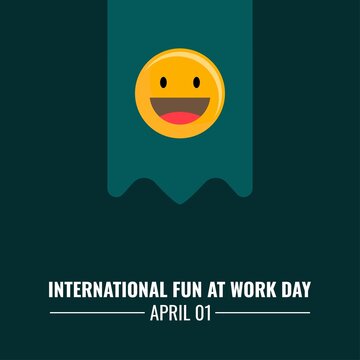 Laughing Emoticon Icon Vector, International Fun At Work Day Design Concept, Suitable For Social Media Post Templates, Posters, Greeting Cards, Banners, Backgrounds, Brochures. Vector Illustration