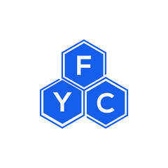 FYC letter logo design on White background. FYC creative initials letter logo concept. FYC letter design. 
