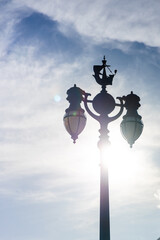 Iconic Street lamps on the streets at Buckingham Palace
