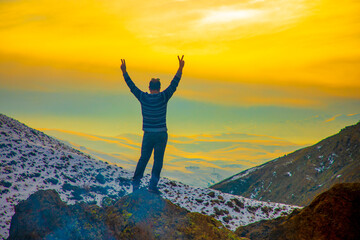 Fototapeta premium person in the mountains