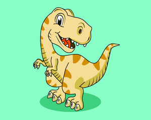 t rex dinosaurs design in cartoon illustration in editable vector format