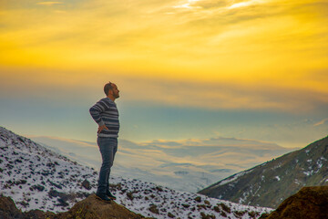 Fototapeta premium person in the mountains