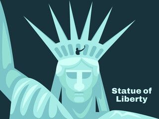 statue of liberty vector flat illustration drawing 