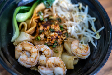 Biang Biang noodle in a bowl over the table