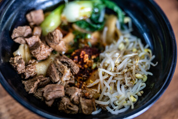 Biang Biang noodle in a bowl over the table