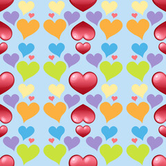 Seamless colourful heart pattern