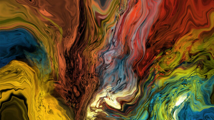 Modern colorful flow background on black. Wave Liquid shape in color banner.
