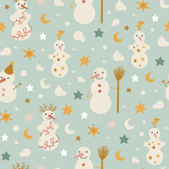 Vector christmas pattern, seamless winter background