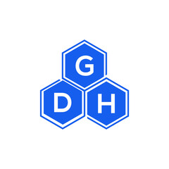 GDH letter logo design on black background. GDH  creative initials letter logo concept. GDH letter design.