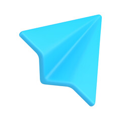 Blue paper plane 3d isometric icon vector illustration