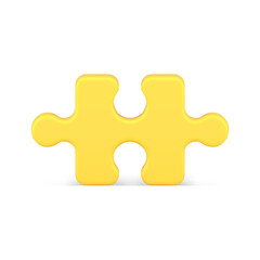 Yellow puzzle piece 3d icon vector illustration