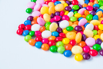 Candies on the white background