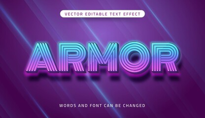 Obraz premium Armor editable text effect on purple background