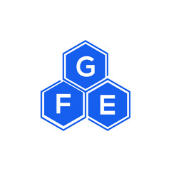 Fototapeta premium GFE letter logo design on black background. GFE creative initials letter logo concept. GFE letter design.