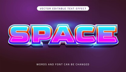 Space editable text effect