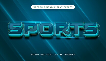 Sports editable text effect on dark blue background