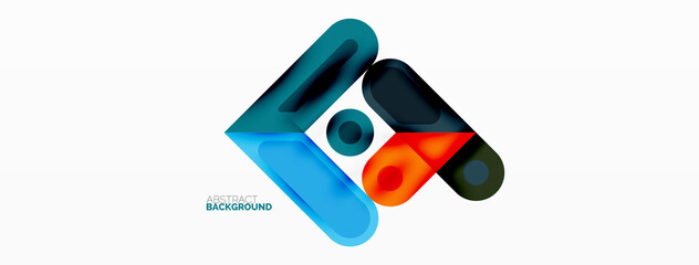 Square and circle minimal abstract background. Vector illustration for wallpaper banner background