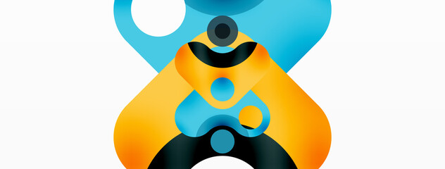 Creative geometric wallpaper. Minimal bubble arrow and circle abstract background. Techno business template for wallpaper, banner, background or landing