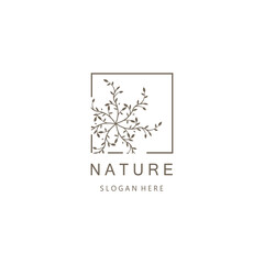 natural logo branches premium design illustration vector