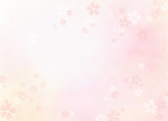 背景に使える水彩風の手描き素材_桜_02