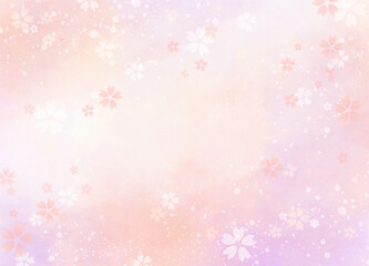 背景に使える水彩風の手描き素材_桜_03