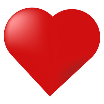 Vector symbol love heart red shinny
