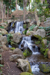 Fototapeta na wymiar Waterfall in Japanese Garden
