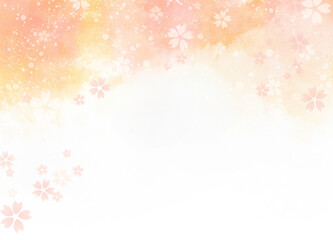 背景に使える水彩風の手描き素材_桜_10