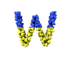 Ukraine Hearts Font Letter W