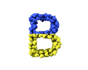 Ukraine Hearts Font Letter B