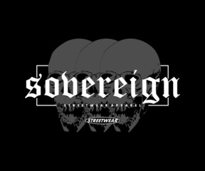 Skull retro poster and graphic design for t shirt street wear