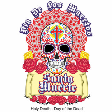 mexican sugar skull, grunge vintage design t shirts