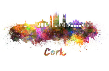 Cork skyline in watercolor