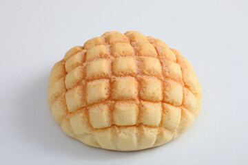 白い背景にメロンパン