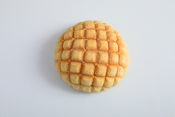 白い背景にメロンパン