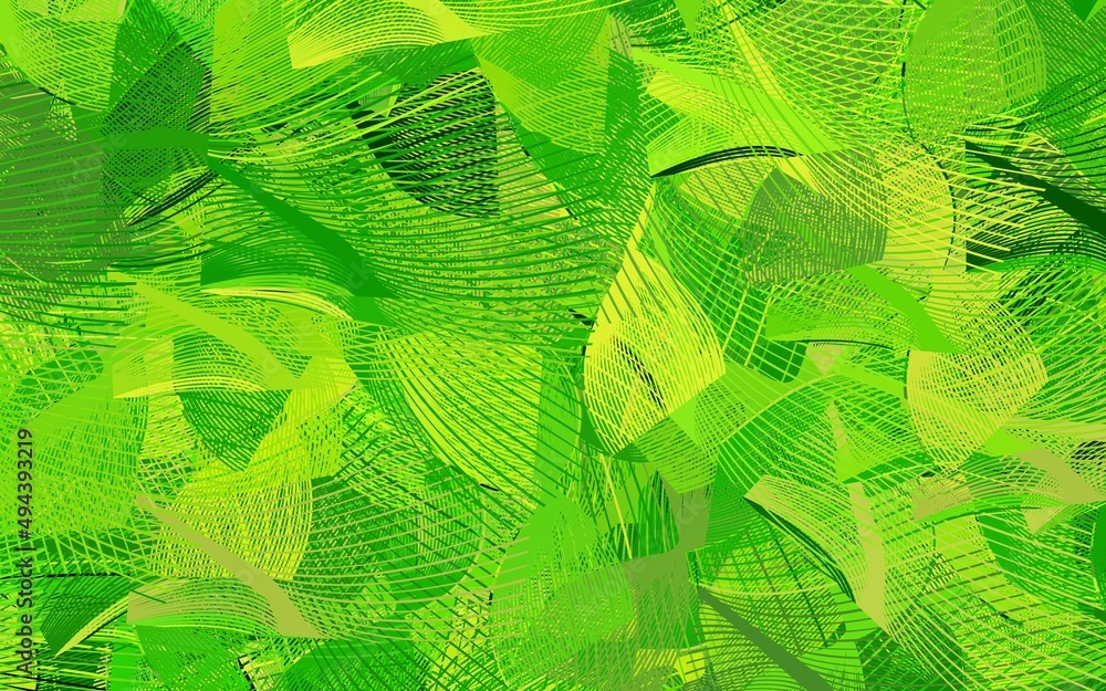 Poster light green, yellow vector pattern with random forms.