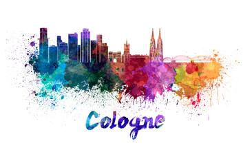 Obraz premium Cologne skyline in watercolor