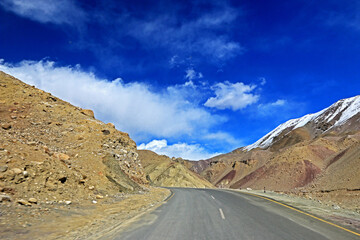 View of nature on the top of mountain in Leh Ladakh, India