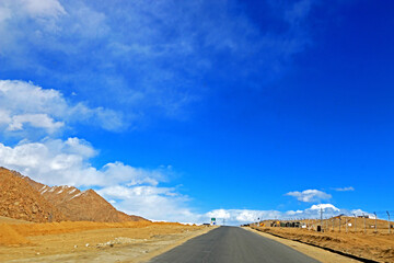 View of nature on the top of mountain in Leh Ladakh, India