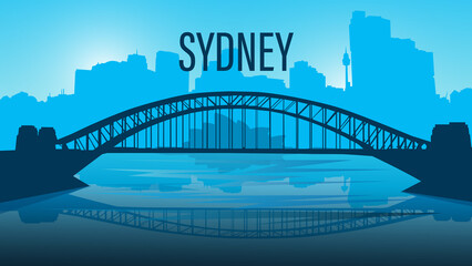 Sydney in blue colors for backgrounds