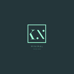 Abstract unique modern minimal alphabet letter icon logo KX