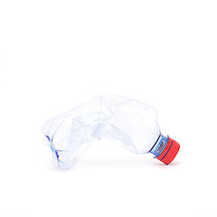 twisted plastic bottle isolated on white background