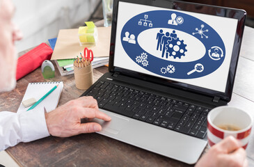 Hrm concept on a laptop screen