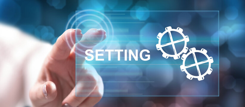 Woman touching a setting concept