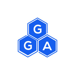 Obraz premium GGA letter logo design on black background. GGA creative initials letter logo concept. GGA letter design.