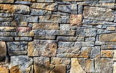 Texture of stone wall or paved road. Part of a stone wall for background or texture. Grunge.