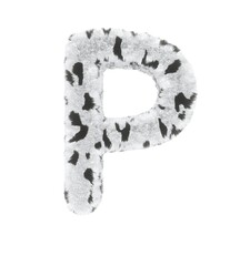 Furry Dalmatian Font Letter P