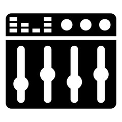 SOUND MIXER glyph icon,linear,outline,graphic,illustration